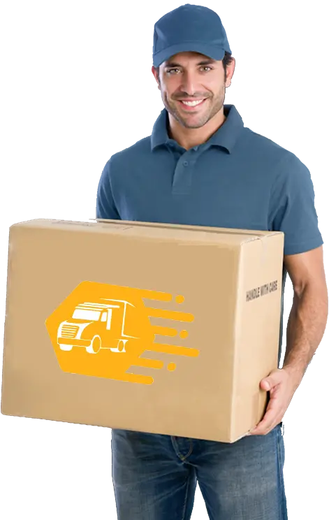 MyEasySpace mover carrying a packed box